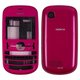 Корпус для Nokia 201 Asha, High Copy, рожевий