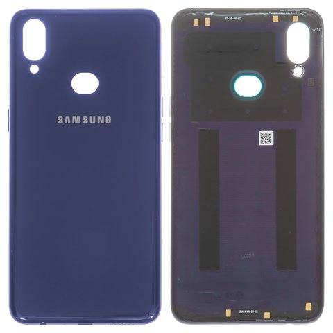 Задня панель корпуса для Samsung A107F DS Galaxy A10s, синя, з боковою кнопкою