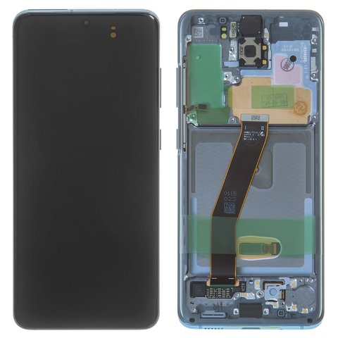 Дисплей для Samsung G980 Galaxy S20, G981 Galaxy S20 5G, синій, з рамкою, Original PRC , cloud blue