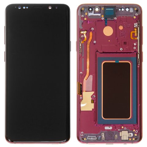 Дисплей для Samsung G965 Galaxy S9 Plus, фиолетовый, с рамкой, High Copy, OLED 
