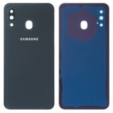 Задня панель корпуса для Samsung A305F/DS Galaxy A30, чорна, із склом камери