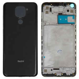 Корпус для Xiaomi Redmi Note 9, сірий, з боковими кнопками, midnight grey