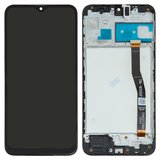 Дисплей для Samsung M205 Galaxy M20, чорний, з рамкою, Оригінал (переклеєне скло)