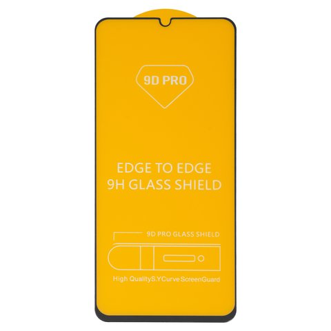 Захисне скло для Realme C61, C63 4G, сумісне з чохлом, Full Glue, без упаковки , чорний, шар клею нанесений по всій поверхні