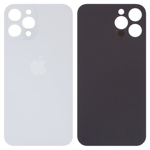 Задня панель корпуса для iPhone 12 Pro Max, срібляста, біла, не потрібно знімати скло камери, Original PRC , big hole, silver