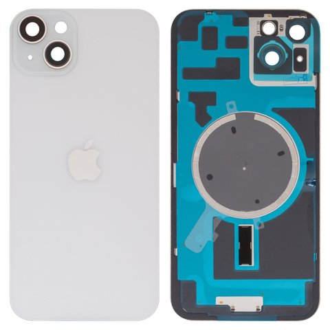 Задняя панель корпуса для iPhone 14 Plus, белая, со стеклом камеры, High Copy, starlight