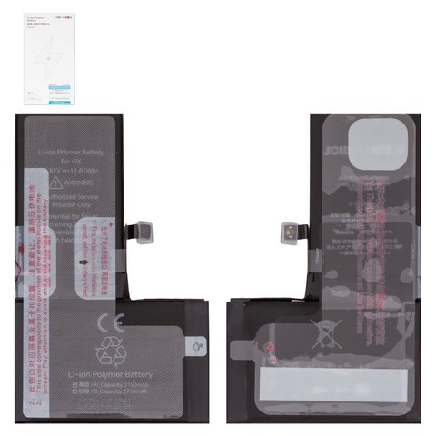 Акумулятор JCID для Apple iPhone X, Li Polymer, 3,81 В, 3100 мАг, збільшена ємність