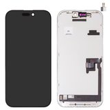 Дисплей для iPhone 16 Pro, черный, с рамкой, High Copy, без микросхемы, (AMOLED), GX OEM soft, 120Hz