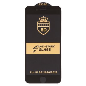 Захисне скло ESD 6D для Apple iPhone SE 2020, сумісне з чохлом, Full Glue, Anti Static, без упаковки , чорний