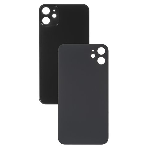 Housing Back Cover compatible with iPhone 11, black, need to remove the camera glass, small hole 