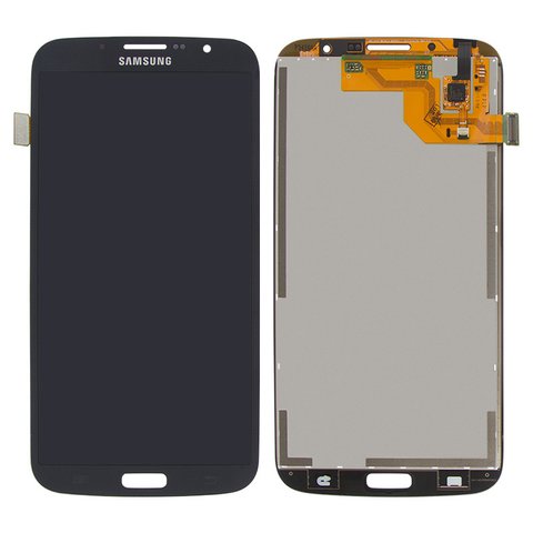 LCD compatible with Samsung I9200 Galaxy Mega 6.3, I9205 Galaxy Mega 6.3, dark blue, original change glass 