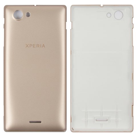 Housing Back Cover compatible with Sony ST26i Xperia J, golden 