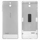 Housing Back Cover compatible with Nokia 515 Dual Sim, (white, with side button)