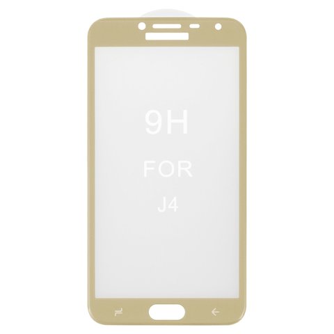 Tempered Glass Screen Protector All Spares compatible with Samsung J400 Galaxy J4 2018 , 5D Full Glue, golden, the layer of glue is applied to the entire surface of the glass 