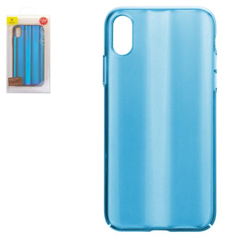 Case Baseus compatible with iPhone X, dark blue, with iridescent color, matt, plastic  #WIAPIPHX JG03