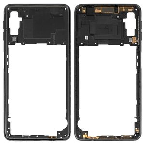 Housing Middle Part compatible with Samsung A750 Galaxy A7 2018 , black, with side button 