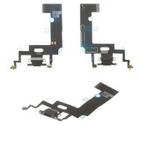 Flat Cable compatible with iPhone XR, (charge connector, black, with microphone, Original (PRC))