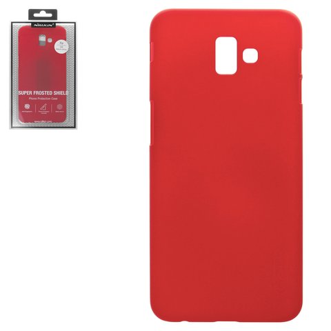 Case Nillkin Super Frosted Shield compatible with Samsung J610 Galaxy J6+, red, with support, matt, plastic  #6902048166882