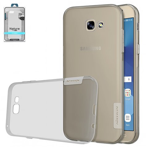 Funda Nillkin Nature TPU Case puede usarse con Samsung A320 Galaxy A3 2017 , gris, Ultra Slim, transparente, silicona, #6902048137417