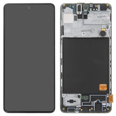 LCD compatible with Samsung A515 Galaxy A51, black, with frame, Original PRC , original glass 