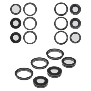 Vidrio de cámara puede usarse con iPhone 11 Pro Max, gris, con marcos, juego de 6 uds., matte space gray