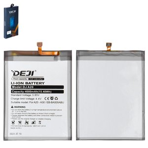 Battery Deji EB BA505ABU compatible with Samsung A205 Galaxy A20, A305F DS Galaxy A30, A307F DS Galaxy A30s, A505F DS Galaxy A50, A507 Galaxy A50s, Li ion, 3.85 V, 4000 mAh 