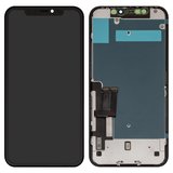 Дисплей для iPhone 11, черный, с рамкой, HC, с защитным экраном дисплея, LG version, #Self-welded OEM