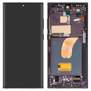 Pantalla LCD puede usarse con Samsung S918 Galaxy S23 Ultra, negro, con marco, High Copy, OLED 