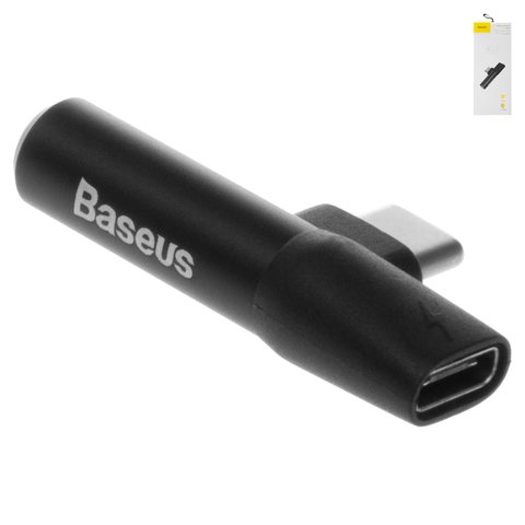 Адаптер Baseus L41, с USB тип C на 3,5 мм 2 в 1, не поддерживает функции микрофона, USB тип C, TRS 3.5 мм, черный, 1 А, #CATL41 01
