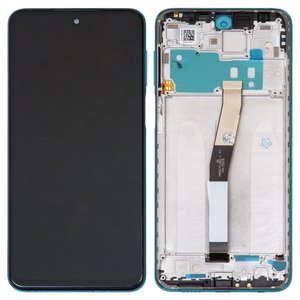 LCD compatible with Xiaomi Redmi Note 9 Pro, Redmi Note 9S, green, with frame, original change glass  , M2003J6B2G, M2003J6A1G 