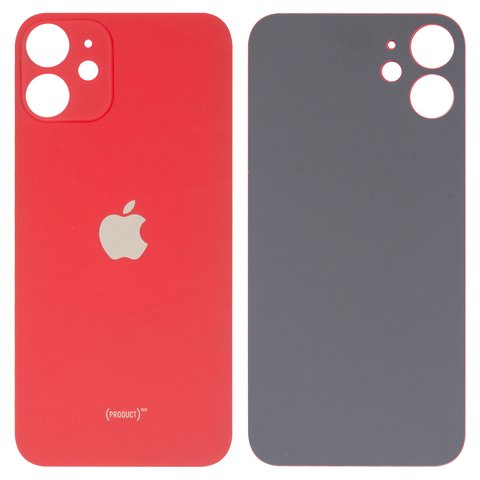 Housing Back Cover compatible with iPhone 12 mini, red, big hole