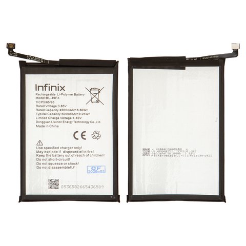 Аккумулятор BL 49FX для Infinix Hot 8, Hot 8 Lite, Smart 5, Li Polymer, 3,85 B, 5000 мАч, Original PRC