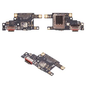 Flat Cable compatible with Xiaomi Poco F6, charge connector, with components, Original PRC , charging board 