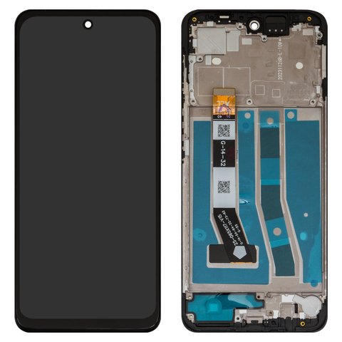 LCD compatible with Motorola Moto G54, Moto G54 Power, black, with frame, High Copy, universal 