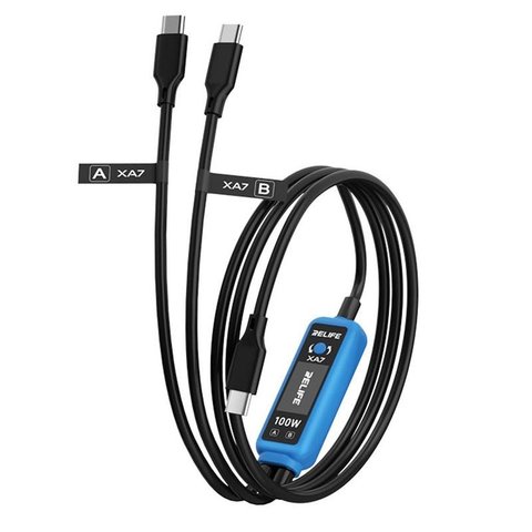 Probador USB RELIFE XA7, USB tipo C, 2xUSB tipo C, 100W