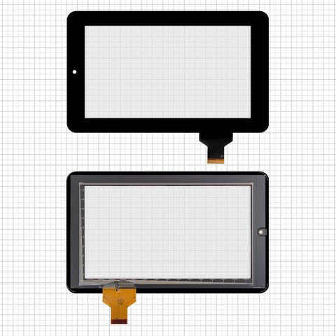 Сенсорный экран для China Tablet PC 7"; Onda V701s, V702, V711; Prestigio MultiPad Wize PMP3018 ; Texet TM 7024; Explay Surfer 7.02, Surfer 7.04, черный, 114 мм, 30 pin, 190 мм, емкостный, 7", шлейф 30 мм , #HLD GG706S G 2029A  CP V00