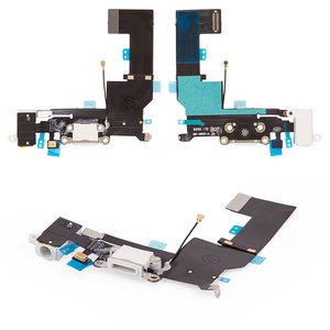 Шлейф для iPhone SE, конектора зарядки, білий