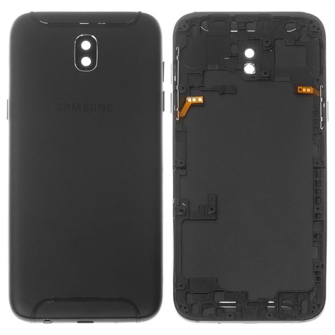 Задня панель корпуса для Samsung J530F Galaxy J5 2017 , чорна, із склом камери, з боковою кнопкою