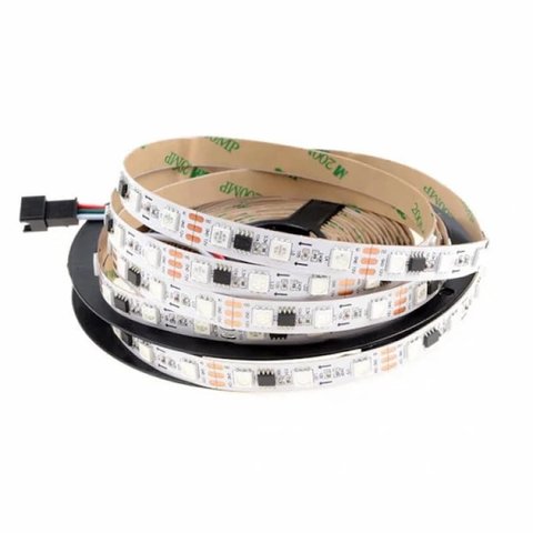 Светодиодная лента RGB SMD5050, WS2811 белая, c  управлением, IP20, 12 В, 60 диодов м, 5 м 