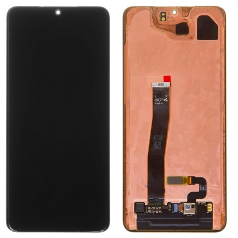 Дисплей для Samsung G988 Galaxy S20 Ultra, черный, без рамки, Оригинал переклеено стекло