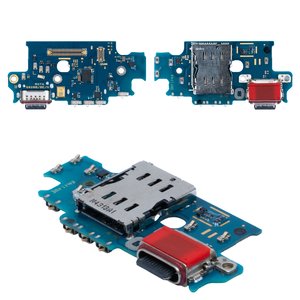 Шлейф для Samsung S926 Galaxy S24 Plus, конектора зарядки, з мікрофоном, з SIM конектором, Original PRC , плата зарядки