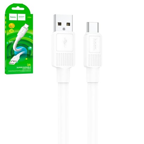 USB кабель Hoco X84, USB тип C, USB тип A, 100 см, 3 A, білий, #6931474771018
