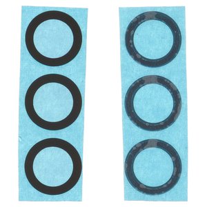 Скло камери для Samsung S711 Galaxy S23 FE, S911 Galaxy S23, S916 Galaxy S23 Plus, S921 Galaxy S24, чорне, без рамки, комплект 3 шт.