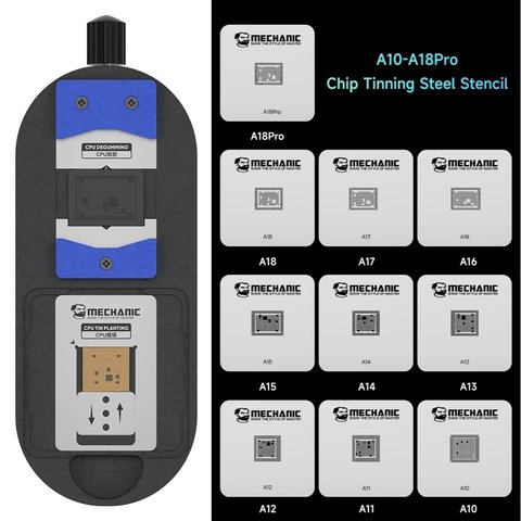Фиксатор плат Mechanic MagTin X, с BGA трафаретом, для очистки CPU, A10 A18 pro