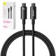 USB кабель Baseus Tungsten Gold, 2xUSB тип-C, 200 см, 240 Вт, чорний, в нейлоновому обплетенні, #CAWJ040101