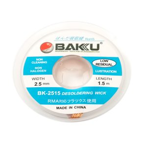 Malla de desoldar BK 2515 (anchura 2,5 mm, longitud 1,5 m) Malla de desoldar BK 2515 (anchura 2,5 mm, longitud 1,5 m)